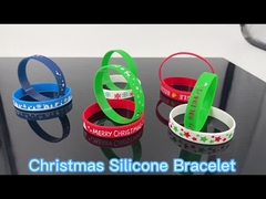 Pulseiras de silicone personalizadas Feliz Natal para publicidade Evento de negócios promocionais