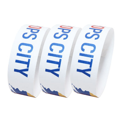 Código de barras Tyvek Pulseiras de papel Impressão de logotipo personalizado Resistente a rasgos