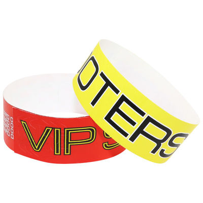 Pulseiras de papel Tyvek resistentes a lágrimas imprimíveis personalizadas em cores completas