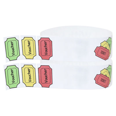 Polsitas de segurança Tyvek para eventos, pulseiras de papel descartáveis personalizáveis