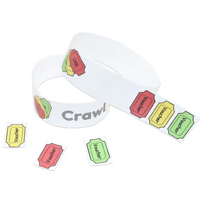 Código de barras Pulseiras personalizáveis para eventos, pulseiras de papel ajustáveis para eventos