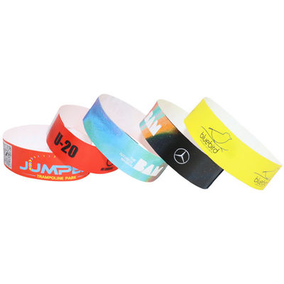 Papel em cores completas pulseiras de evento com código de barras resistentes ao calor com material Tyvek