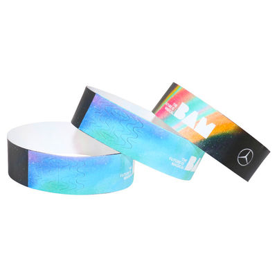 Tyvek Papel Event Pulseiras Azul Vermelho Impermeável Tamanho ajustável