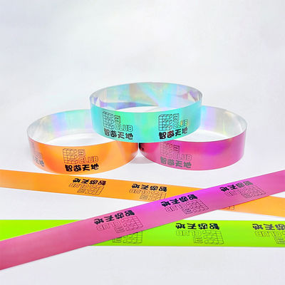 Pulseiras Tyvek com brilho ajustável, pulseiras de brilho personalizadas ecológicas