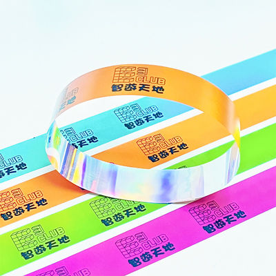 Pulseiras de papel colorido de longa duração à prova de lágrimas resistentes aos raios UV Tamanho personalizado
