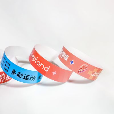 Pulseiras de papel colorido com código de barras duráveis, pulseiras de Tyvek impressas personalizadas
