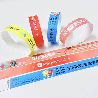 Pulseiras de evento de papel de tamanho ajustável imprimíveis em cores de néon