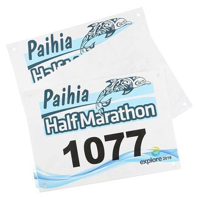 Full Color Race Bib Numbers Maratona Impressão Tag Para Eventos Desportivos