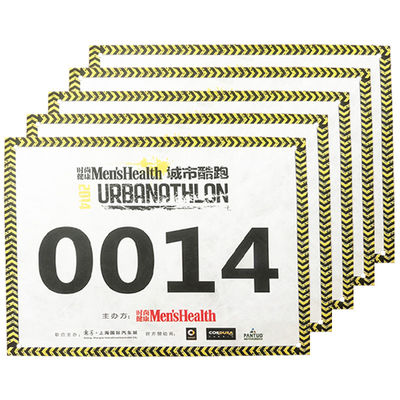 Neon Tyvek Race Bib Numbers para Eventos Desportivos Impresso à prova de lágrimas