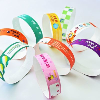 Pulseiras de papel Tyvek impressas sob medida com fechamento instantâneo e numeração sequencial à prova d'água