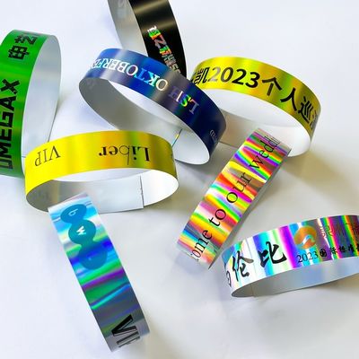 Pulseira de evento personalizada Brilhante Laser Glitter Pulseira de atividade de festa para crianças adultas