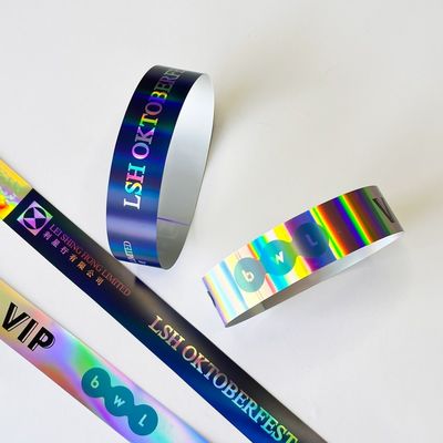 Pulseira de evento personalizada Pulseira brilhante Pulseira de brilhantismo a laser Pulseira de atividade de festa para crianças adultas