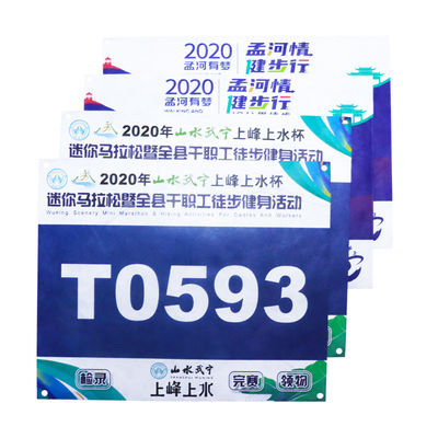 Competição personalizada Números de identificação do jogador Corrida de cores personalizáveis Ciclismo Maratona de jogos Número de concorrentes Bibs