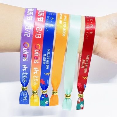 Venda Quente Logotipo Personalizado Pulseiras de Tecido de Poliéster Presente Para Promoção E Eventos Pulseira de Tecido Ajustável