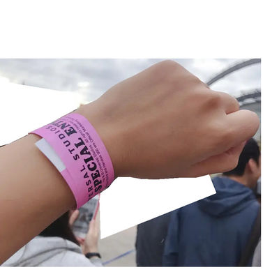 Braceletes personalizados do Tyvek Event Número de código de barras Impermeável Eventos VIP Festa Identificação de Admissão Pulseira de papel