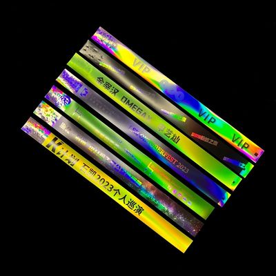 Factory Custom Laser Glitter Pulseira Eventos Concertos Festival Neon Rainbow Laser Brilhante Laser Pulseira de papel promocional