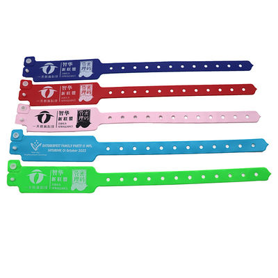 Pulseira Desutilizável Custom Neon Fluorescente de Cores Plástico Vinil PVC Impermeável Eventos Pulseira de Festa