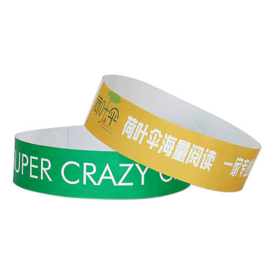 Pulseiras de evento Tyvek resistentes ao suor e à água, que escaneiem o código de barras, eventos de cores variadas, pulseira de evento de papel.