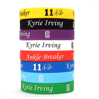 Slogan Palavras-chave Pulseiras de silicone impressas Banda personalizada Futebol Fãs de basquetebol Esportes Pulseiras de silicone