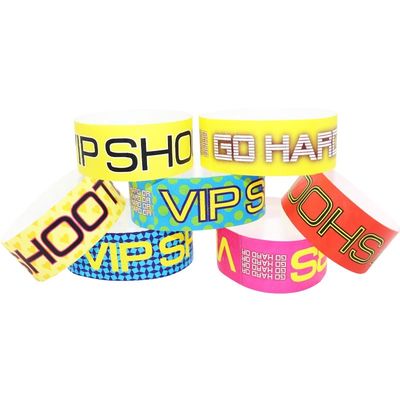 Fábrica Barata Ajustável Tyvek Event Pulseiras Actividade Barcode Eventos Variedade de Cores Papel Event Bracelet
