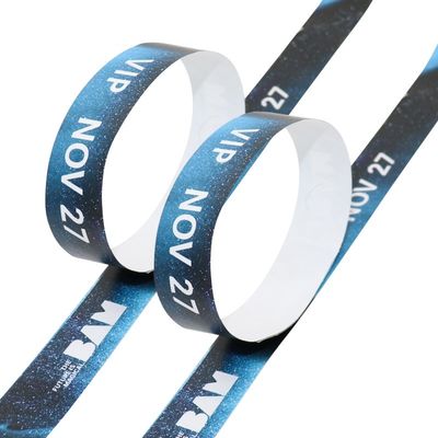 Tyvek Dupont Pulseiras de papel Parque Número de atividade Código de barras Eventos de marcação Paper Event Bracelet de admissão