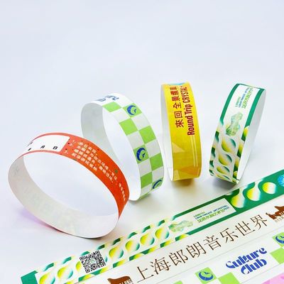 Fabrica Custom Tyvek Dupont Pulseira de papel Atividade Código de barras Eventos de papel Eventos de admissão Pulseira Pulseiras