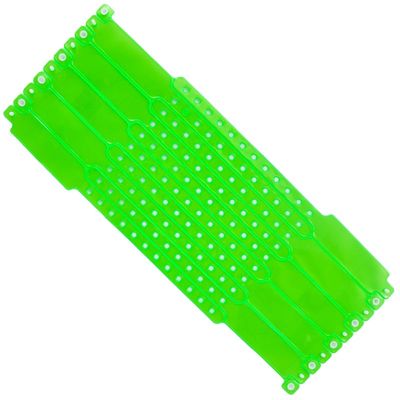 Fabricante Pulseira personalizável de cor simples Pulseiras de plástico à prova d'água de vinil Eventos com logotipo código de barras