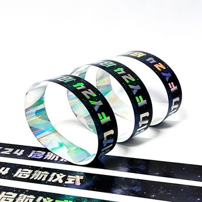 Fábrica Grátis Pulseiras de Papel Eventos Concerto Personalizado Neon Rainbow Laser Brilhante Presente Promocional Pulseira de Papel
