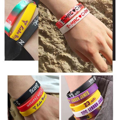 Pulseiras de silicone de brilho noturno multicolor luminoso para jogos de basquete futebol Star Ball