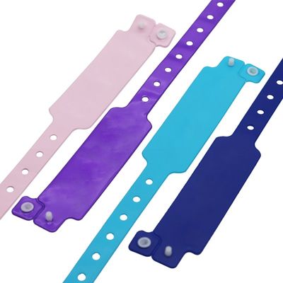 Pulseira descartável personalizada com fechamento de bloqueio rápido e opções de impressão de tela de seda