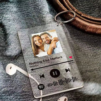 Fábrica Custom Rectangular Acrílico Chain Key Picture Key Ring Casais Amantes Foto Canção Lyric Impresso Chain Key