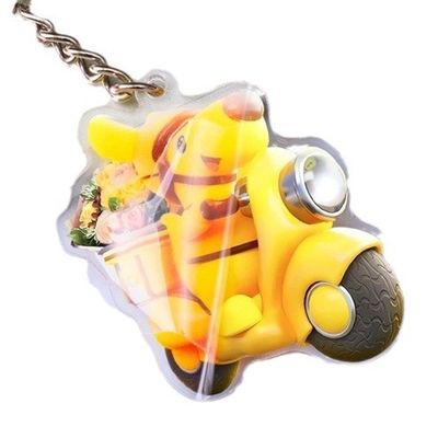 Chave transparente de acrílico com anel de metal durável e impressão personalizada