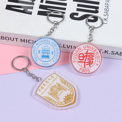 Chave acrílica de lembrança personalizada para a Impressão do Dia da Festa da Escola Impressão de tela de seda