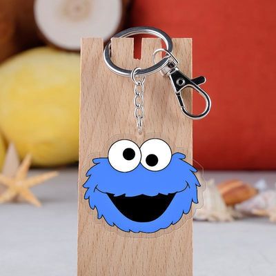 Anel Metálico Anexo Transparente Chave Acrílica Cartoon Durável Sesame Street Impressão