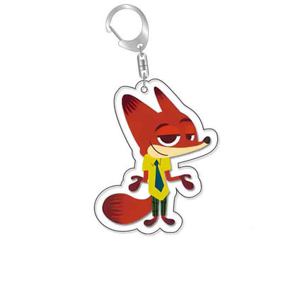 Zootopia Souvenir Impresso Feitiços Acrílicos Chave de Chave Com Anel Metálico E Design Moderno