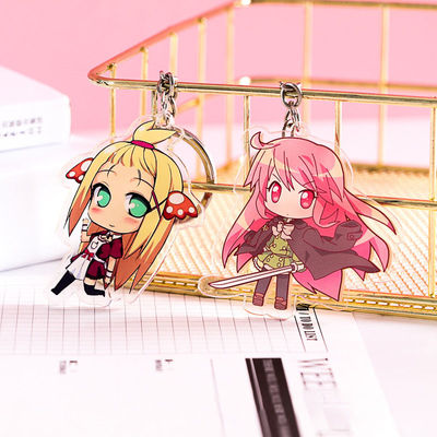 Fábrica padrão impresso Keychain acrílico Carinha Cartoon Personagem ídolo Anel de metal durável encantamentos Keychain acrílico