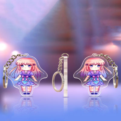 Padrão de fábrica Chave de chave acrílica claramente impressa Carinha Cartoon Idol Anel de metal durável Feitiços Chave de chave acrílica