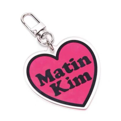 Fábrica Custom Euramerican Heart Acrílico Chain Key Picture Key Ring Couple Lover Heart Text Words Keychain Impresso