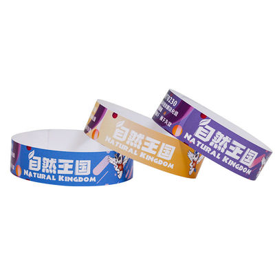 Eventos personalizados PP pulseira de papel sintético padrão cor impressa impermeável resistente ao suor entrada de entrada pulseiras