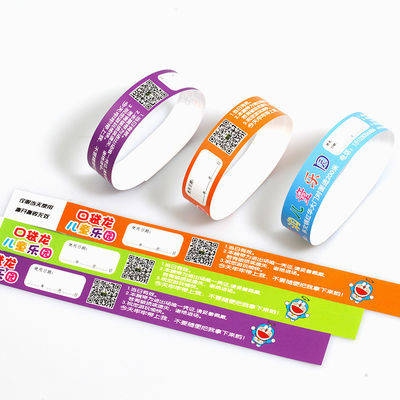 Eventos Tyvek personalizados Pulseiras Código de barras Numeradas Impermeáveis Para a festa da piscina Identificação de admissão Pulseiras de papel