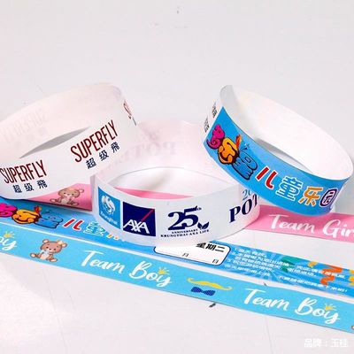 Pulseira personalizada de eventos Tyvek com código de barras numerado impermeável piscina Eventos de identificação de admissão Pulseiras de papel