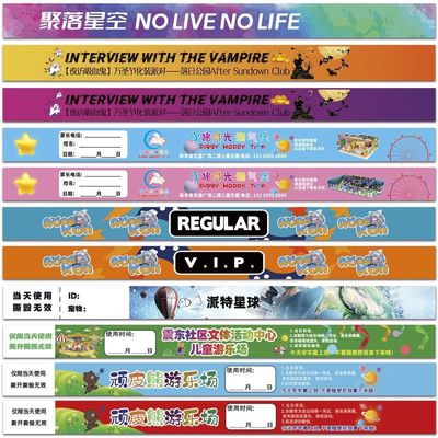 Papel sintético de PP personalizável Pulseiras de evento Impressão a cores completas Pulseiras impermeáveis à transpiração resistentes à entrada