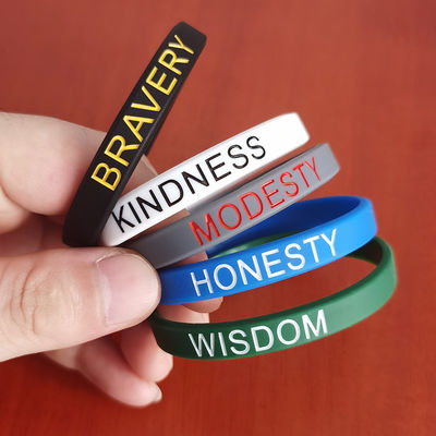 Pulseiras de silicone impressas sob medida para promoção e presentes comprimento 20cm-25cm