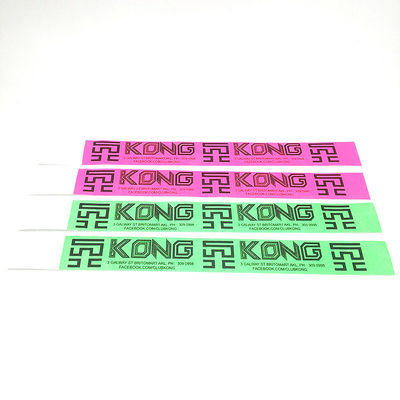 Logotipo personalizado Numeração sequencial Pulseiras Tyvek Piscina Tinta à prova d'água Pulseira Tyvek Pulseiras