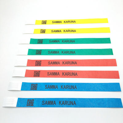 Impressão de logotipo personalizado Tyvek Pulseiras de papel impermeáveis Dimensão ajustável Fechamento rápido