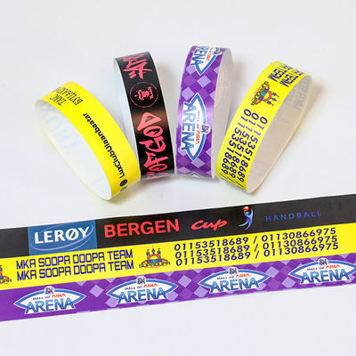 Pulseiras Tyvek personalizadas Numeração Código de barras Piscina Festa Identificação VIP Entrada Entrada Pulseiras de papel impermeáveis