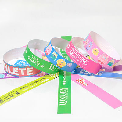 Impressão de logotipo Tyvek Custom Festival Pulseira VIP Entrada Papel Banda Pulseira