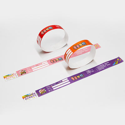Evento PP Papel sintético Bracelete personalizado Logotipo Impresso Resistente a Água/Suor Entrada do Parque de Festas Braceletes