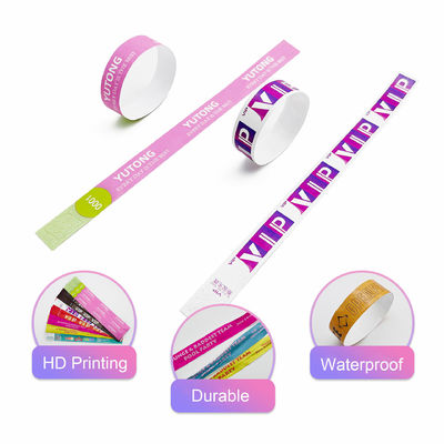 Pulseiras de papel Tyvek impressíveis para eventos de festival personalizáveis e duráveis