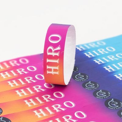 Pulseiras de papel Tyvek resistentes à água personalizadas com numeração sequencial